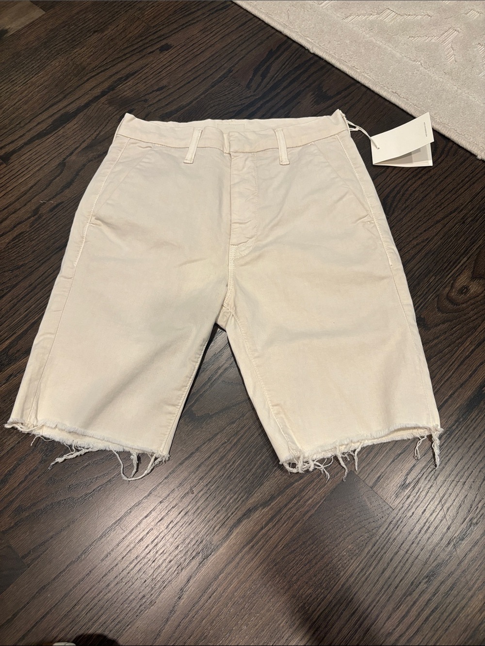 MOTHER the shaker prep short fray in Vanilla NWT